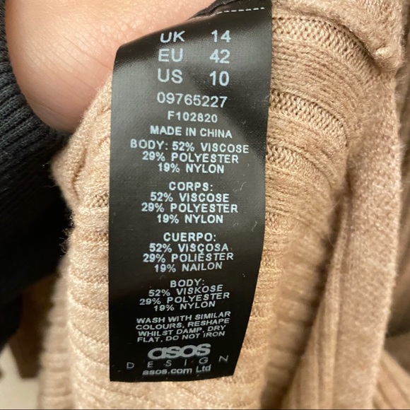 Asos Neutral Ribbed camel tan Maternity Maxi long sleeve dress - Picture 11 of 14